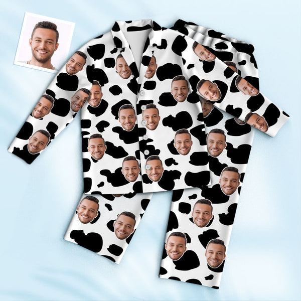 Custom Photo Face Pajama Cow Texture Funny Gifts - MyFaceSwimsuit