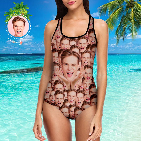 Custom Face Mash Swimsuit One Piece Hold Face Swimsuit